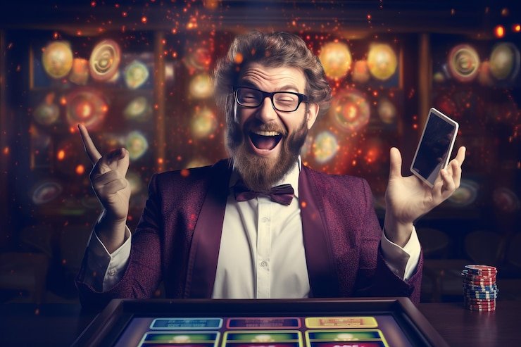 Pengguna membaca jadwal acara digital